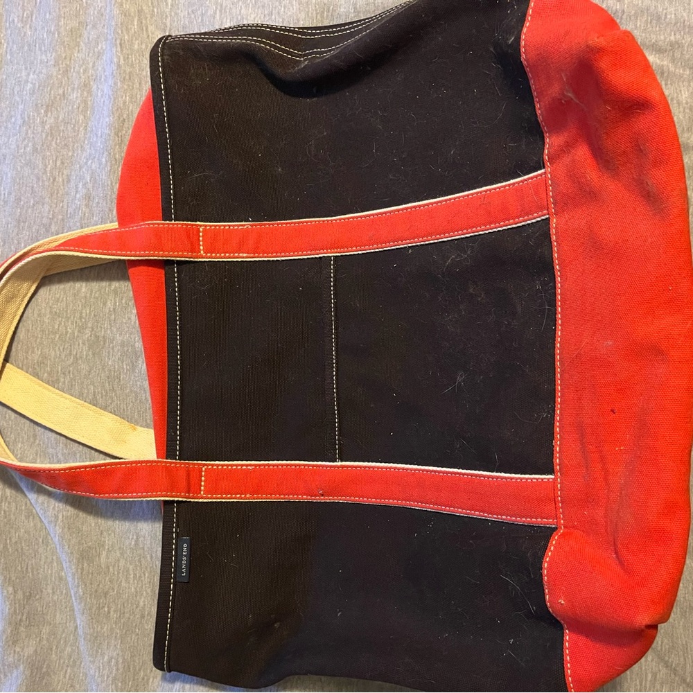 Lands' End brown and orange Tote Bag